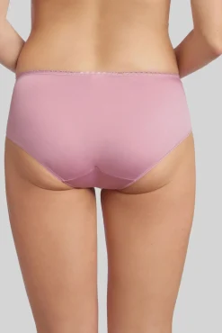 Cueca alta bordado floral acetinada
