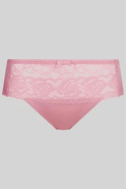 Cueca alta bordado floral acetinada