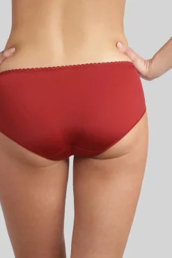 Cueca alta bordado floral acetinada