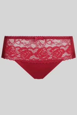 Cueca alta bordado floral acetinada