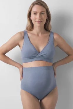 Cueca alta maternity azul