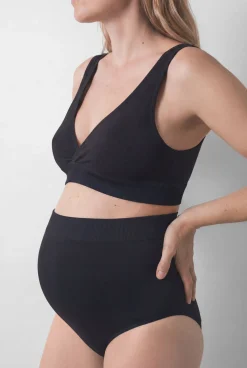 Cueca alta maternity preta