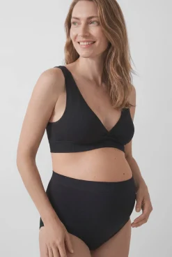 Cueca alta maternity preta
