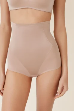 Cueca alta modeladora tule nude