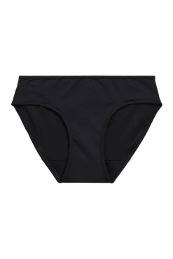 Cueca biquíni menstrual adolescente nylon reciclado preto absorção leve moderada