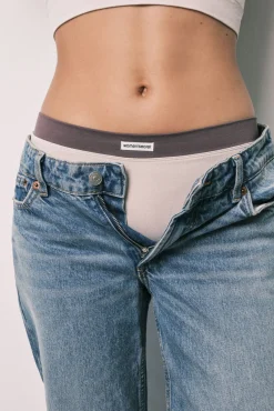 Cueca boxer sem costura canelada bege