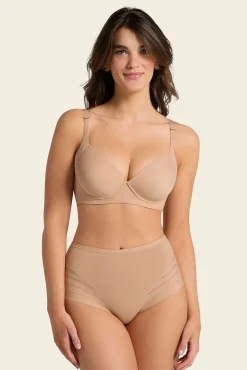 Cueca cinta clássica com controle moderado da barriga e faixas de tule