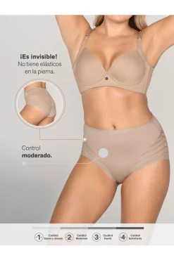Cueca cinta clássica com controle moderado da barriga e faixas de tule