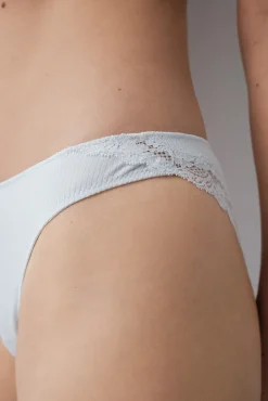 Cueca clássica em algodão canelado azul