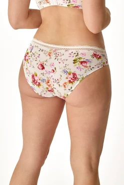 Cueca clássica floral em microfibra