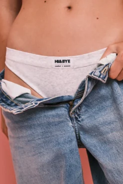 Cueca clássica seamless canelada cinza mesclado