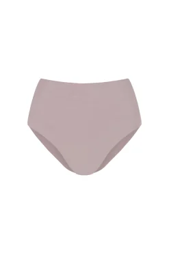 Cueca de algodão bege cintura alta