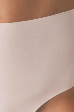 Cueca de algodão rosa cintura alta