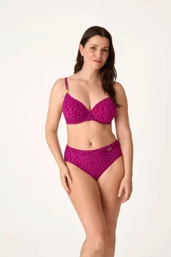 Cueca de biquíni alta estampado animal