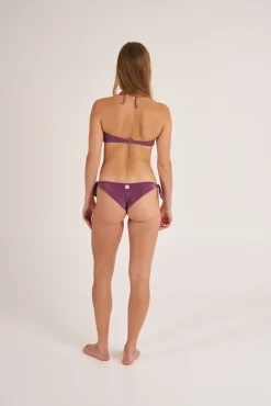 Cueca de biquíni brasileira ajustável em lurex