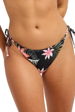 Cueca de biquíni brasileira com laços tropical