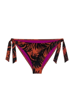 Cueca de biquíni brasileira com laços tropical