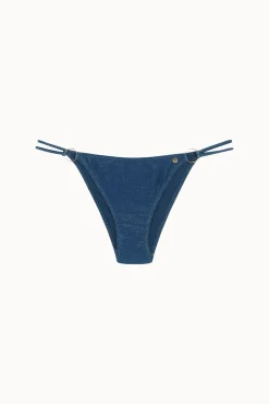 Cueca de biquíni brasileira de tira dupla lúrex