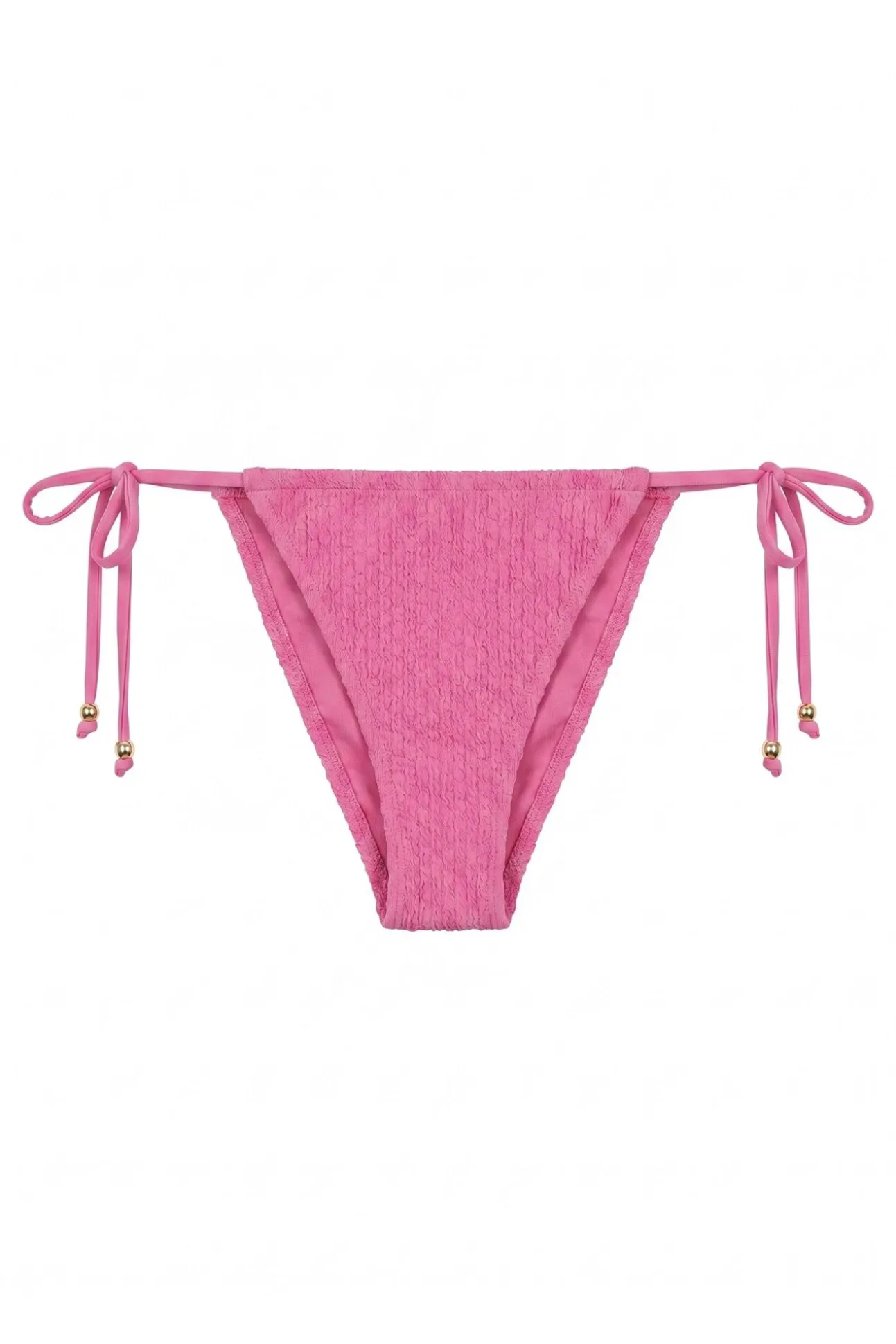 Cueca de biquíni brasileira de tiras com textura de losango rosa