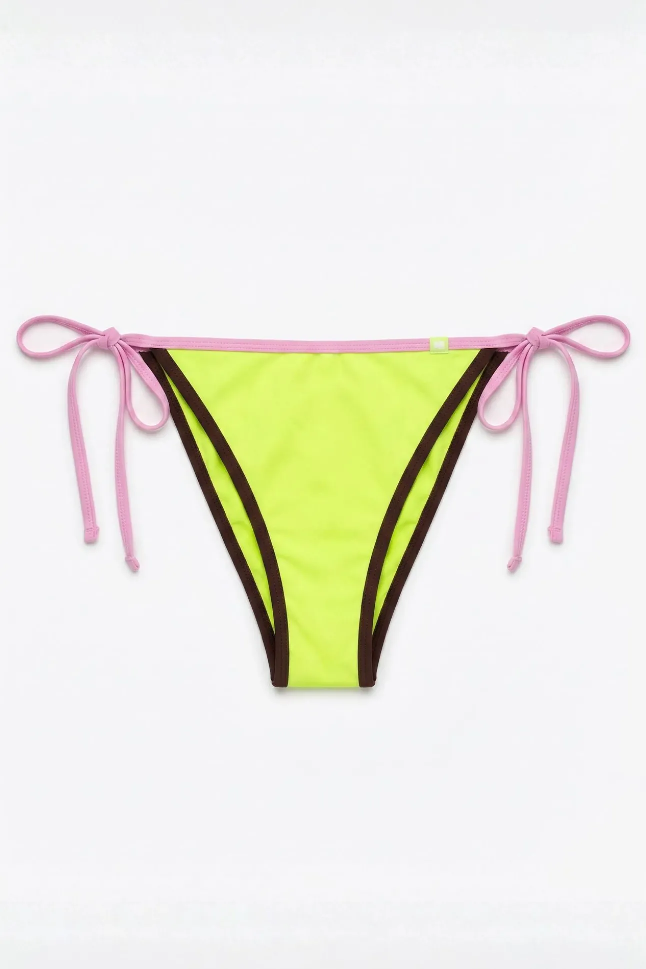 Cueca de biquíni brasileira de tiras amarela