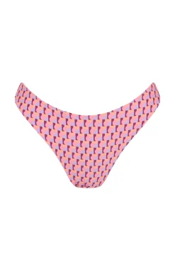 Cueca de biquíni brasileira efeito U estampada rosa