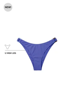 Cueca de biquíni brasileira efeito U azul