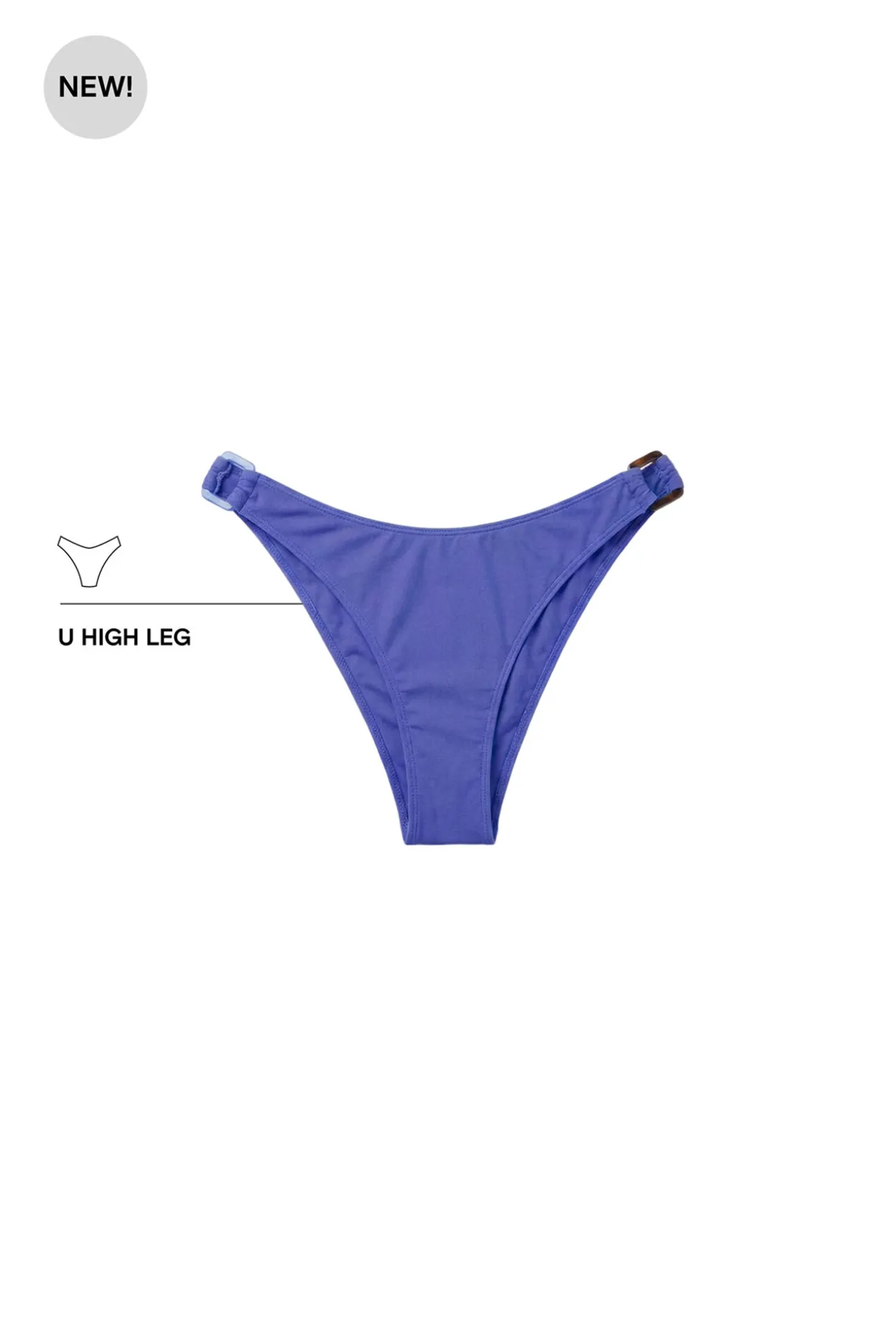 Cueca de biquíni brasileira efeito U azul