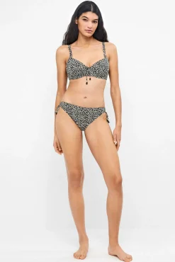 Cueca de biquíni cintura alta estampado animal
