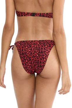 Cueca de biquíni clássica com laços estampado animal