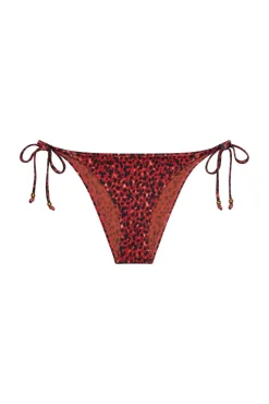 Cueca de biquíni clássica com laços estampado animal