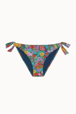 Cueca de biquíni clássica com laços floral