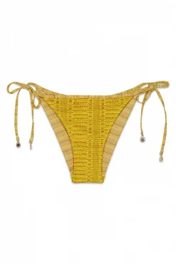 Cueca de biquíni clássica em crochet multicolorida