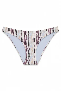 Cueca de biquíni clássica estampado tie dye castanho