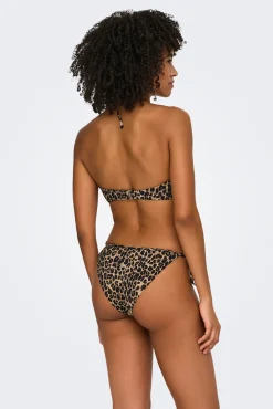 Cueca de biquíni clássica estampado leopardo