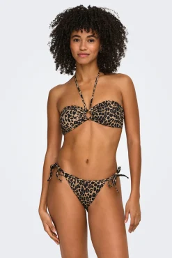 Cueca de biquíni clássica estampado leopardo