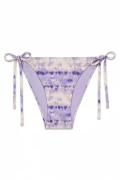 Cueca de biquíni clássica estampada tie dye azul