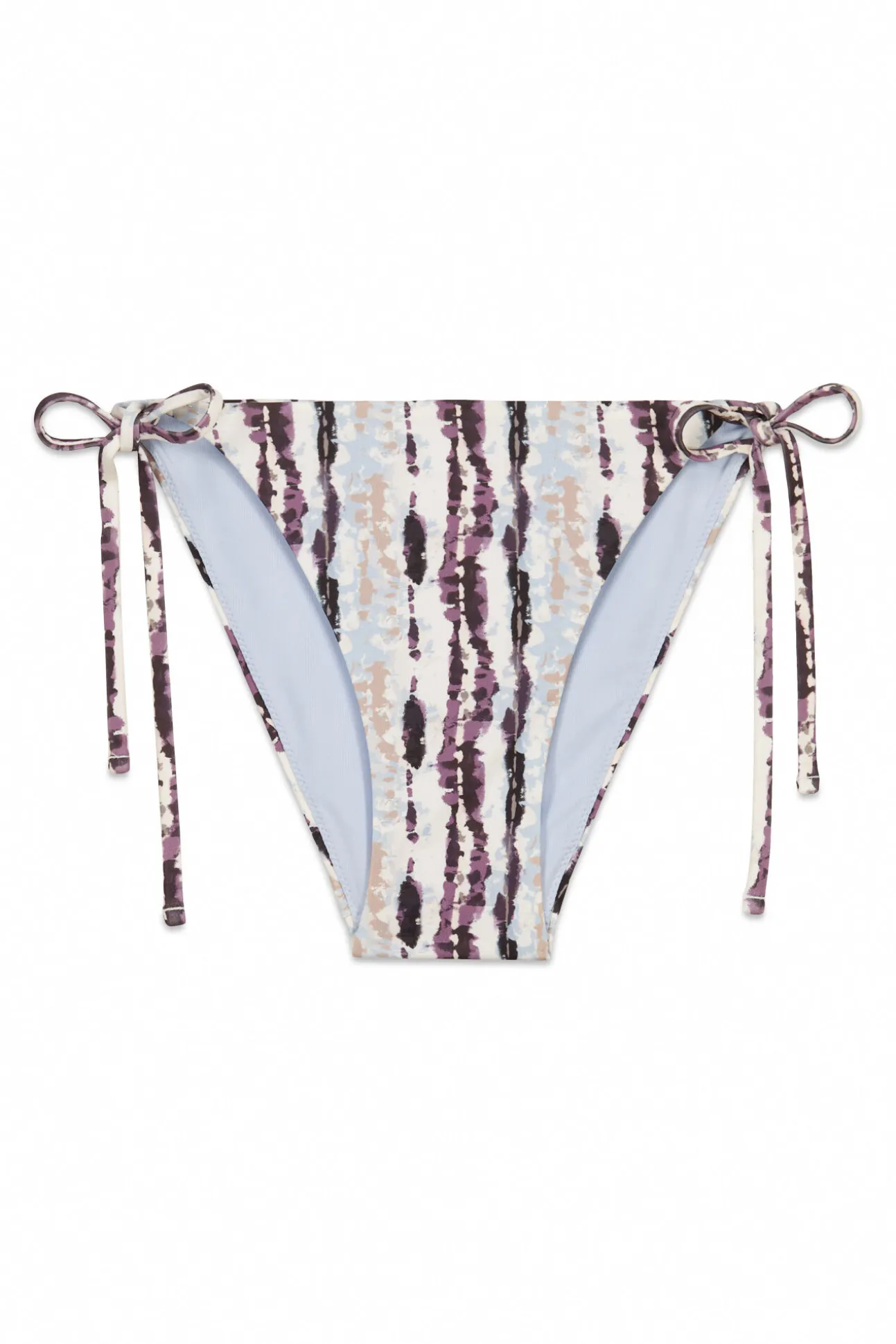 Cueca de biquíni clássica estampado tie dye castanho