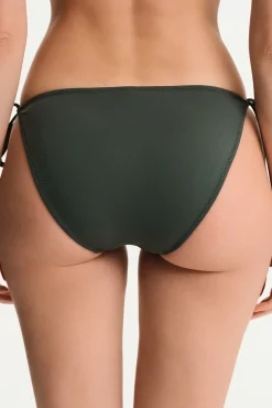 Cueca de biquíni clássica lisa com laços