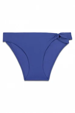 Cueca de biquíni clássica twist lateral azul