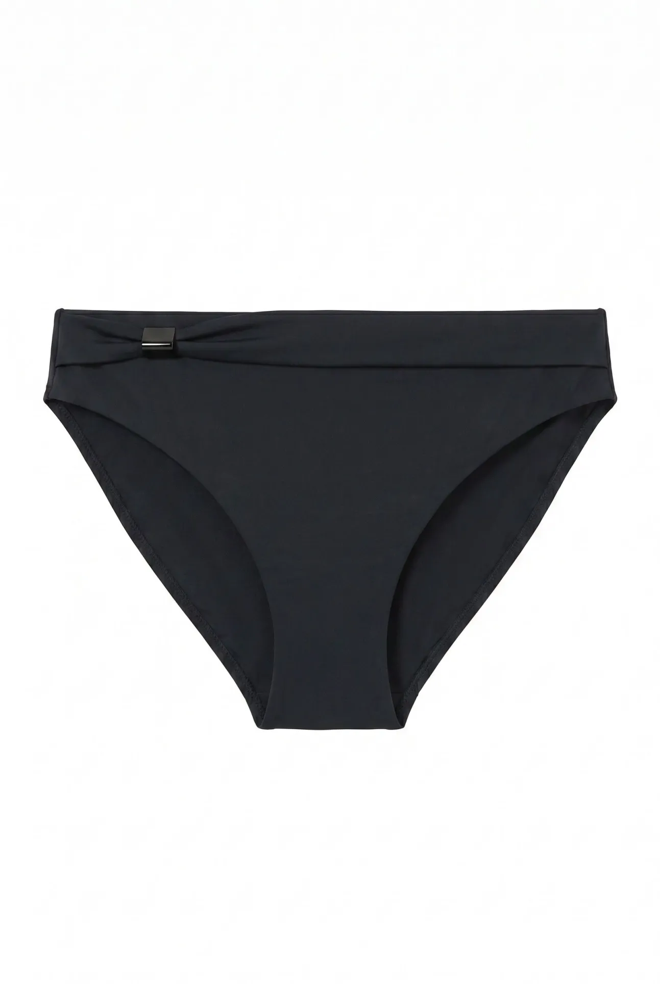 Cueca de biquíni de perna alta preta