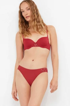 Cueca de biquíni de renda nas laterais