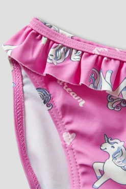 Cueca de biquíni de unicórnio para menina