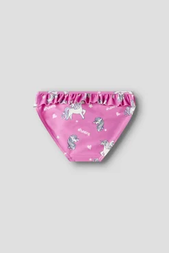 Cueca de biquíni de unicórnio para menina