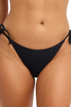 Cueca de biquíni em relevo com laços