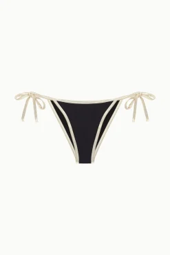 Cueca de biquíni laços clássica com debruns de brilho