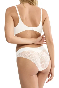 Cueca de cintura alta em microfibra e renda