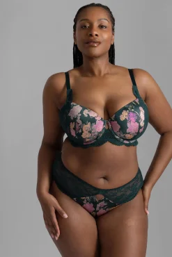 Cueca hipster clássica floral Anahi