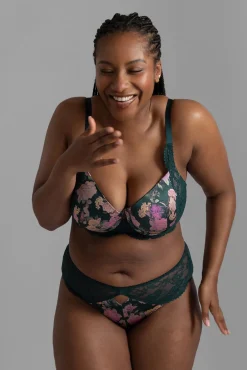 Cueca hipster clássica floral Anahi
