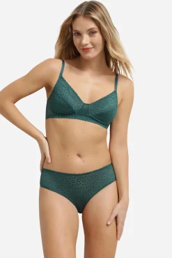 Cueca invisível de renda floral