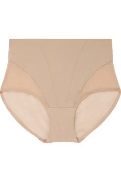 Cueca média modeladora tule nude